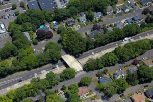 Concrete repair work on Route 8 with bridge over Route 8