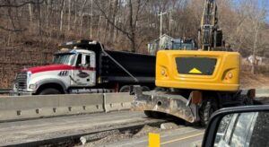 Construction equipment on Route 8