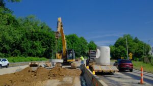 Prep for drainage installation for Route 8