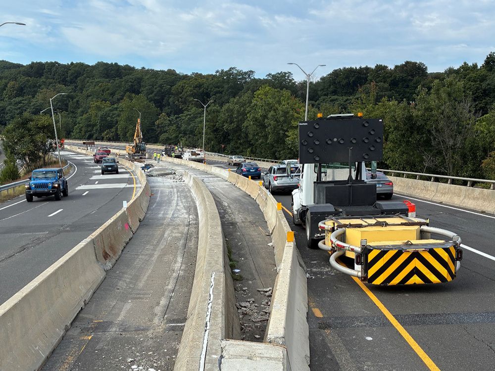 Median work on Route 8