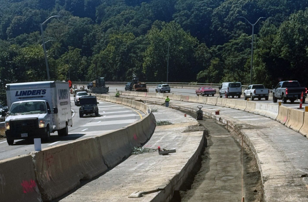 Median construction on Route 8